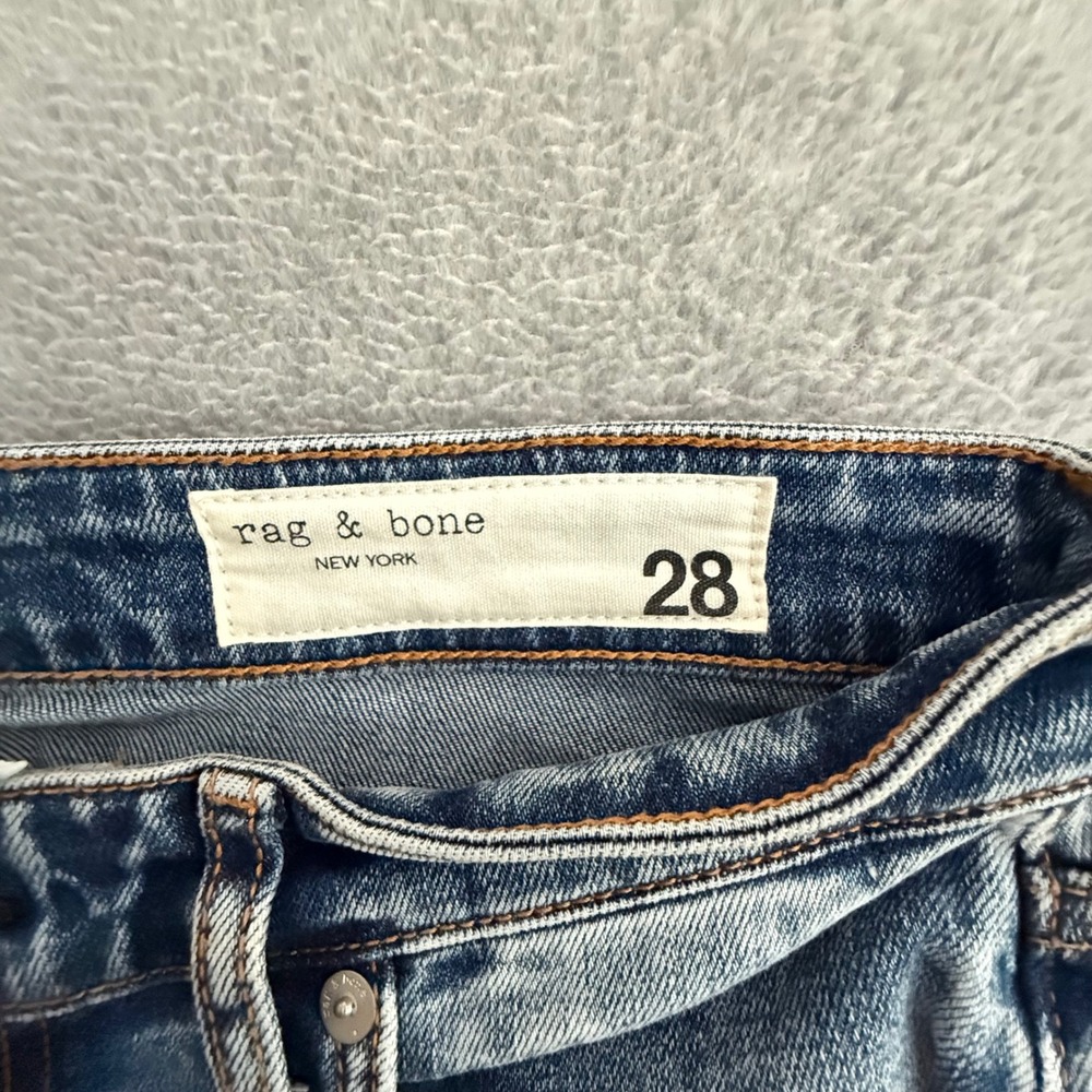 Rag & Bone Casey High Rise Flare Jeans Norwalk Blue Stretch Denim Womens 28x34 - Picture 10 of 13